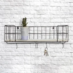 Wall Shelf with Hooks