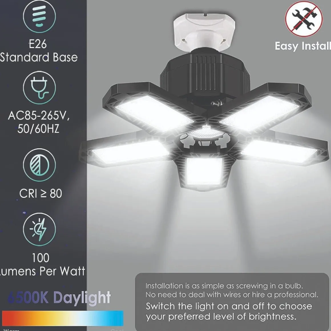 WATTSON | Foldable Black LED COB Light | 100W
