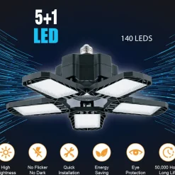 WATTSON -Garage 5 Panel Led Light 140 Leds/ 400