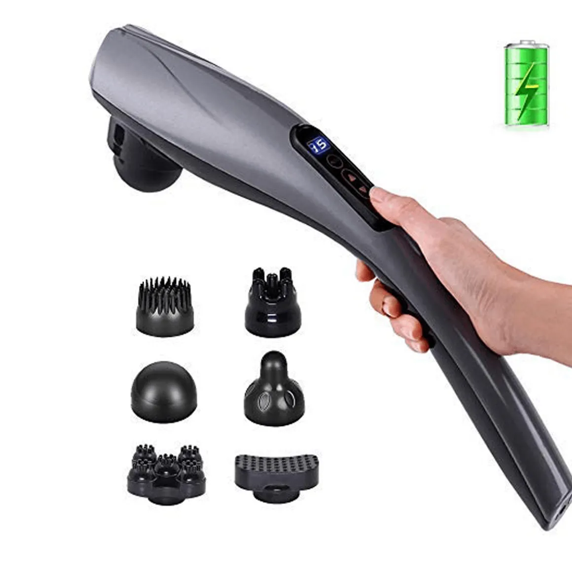 WATTSON -Handheld Massager 6 Heads 10 Levels 12 Modes