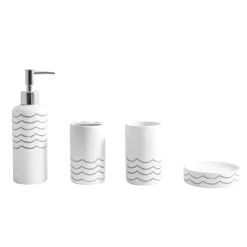 Wave 4 Pcs Ceramic Bath Sets