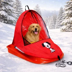 Weather Shield Puppy Snow Sled with Protective Cover
