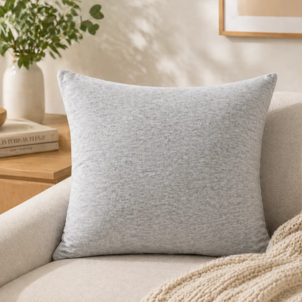 White Goose Feather Cushion 20 x 20"