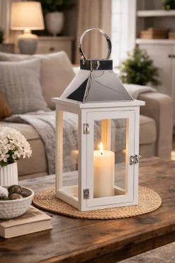 White Pine & Stainless Steel Lantern