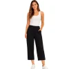 Wide-Leg Cropped Pull-On Pants