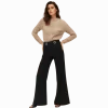 Wide-Leg Pants with Metallic Grommet Waist