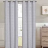 Willow Flocked Grid 2pk Grommet Top Panels