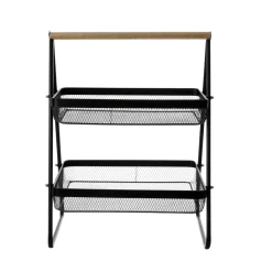 Wire 2 Tier Basket Black 37x25x51