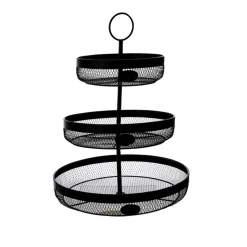 Wire 3 Tier Basket Black 32x32x43