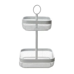 Wire 2 Tier Basket White 21x21x34