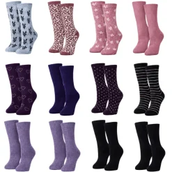 Women's Cozy Crew Socks Value Pack – Assorted Prints & Solids