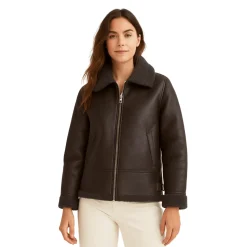 Women’s Faux-Shearling Aviator Jacket