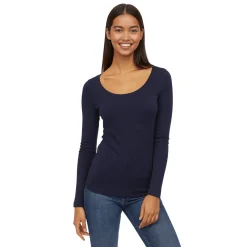 Women’s Long-Sleeve Scoop Neck Essential Top