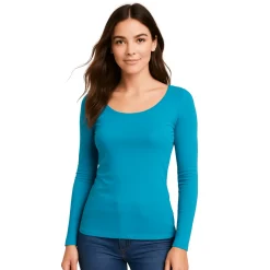 Women’s Long-Sleeve Scoop Neck Essential Top