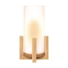 Wood and Frosted Glass Table Lamp