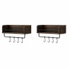 Wooden Wall Shelf with Hooks – Rustic Storage Organizer