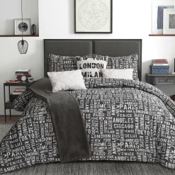 World - Comforter Set Charcoal