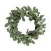 Wreath Green Leaf W/ White Flower 40.5