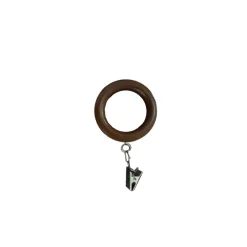 WYATT WOOD RINGS WITH CLIPS - WHITE OR BROWN