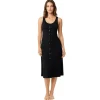 YANA Ribbed Tank Dress with Button Front