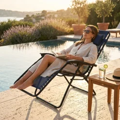 Zero Gravity Chair - Outdoor Folding and Reclining Lounger with headrest
